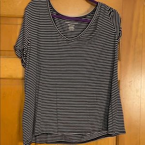 Black and white short sleeve striped shirt